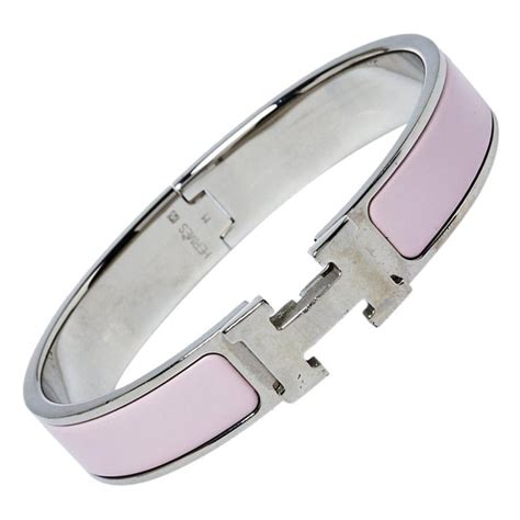 rose cassata hermes|HERMES Enamel Wide Clic Clac H Bracelet PM Rose Cassata .